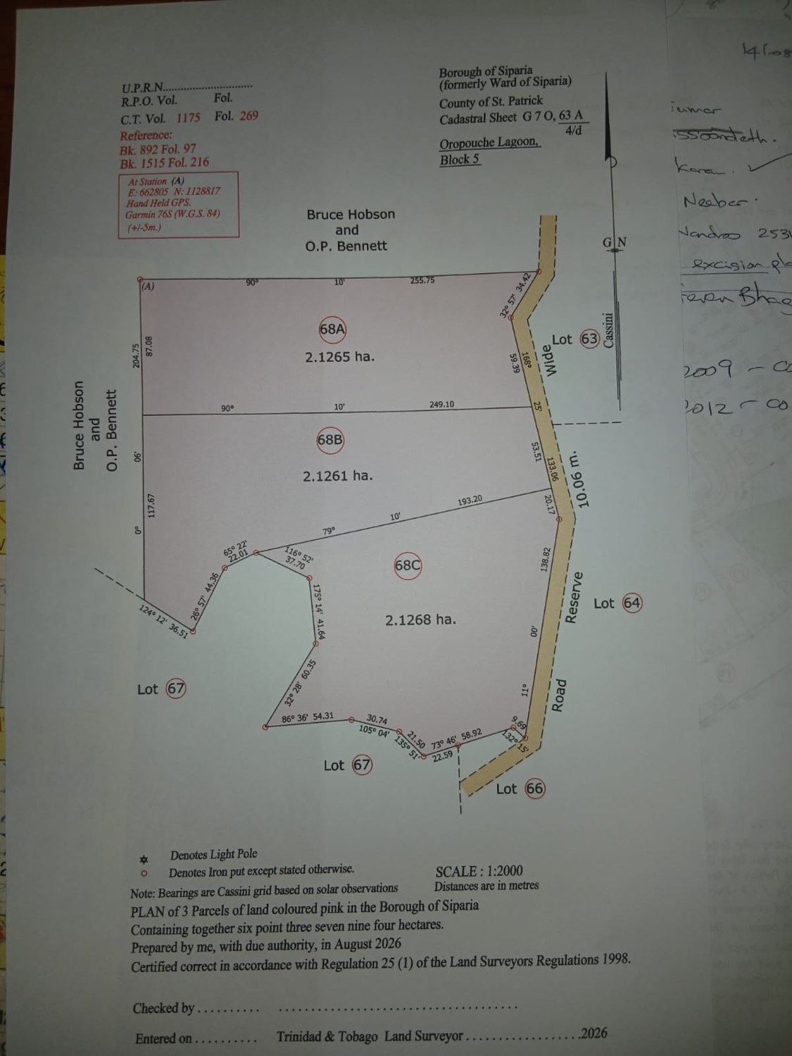 Proposed three-part subdivision cadastral plan of the 15-acre parcel